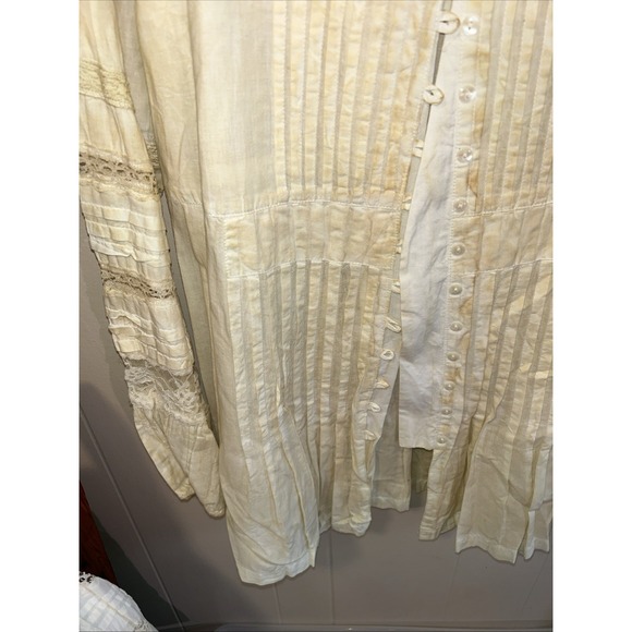 Handmade Rare Bird Shirt Sz XL Button Down Distressed Lace Boho  NOS! - Picture 3 of 10